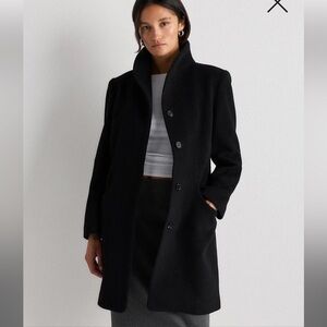NWT Quince black cocoon coat size small